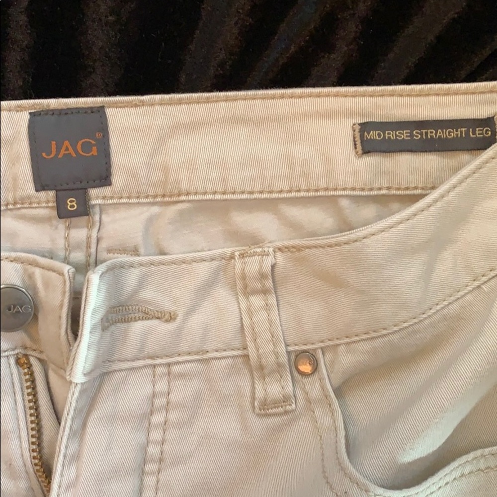 Jag Jeans Size 8 Cream Color Straight Leg - Picture 2 of 5